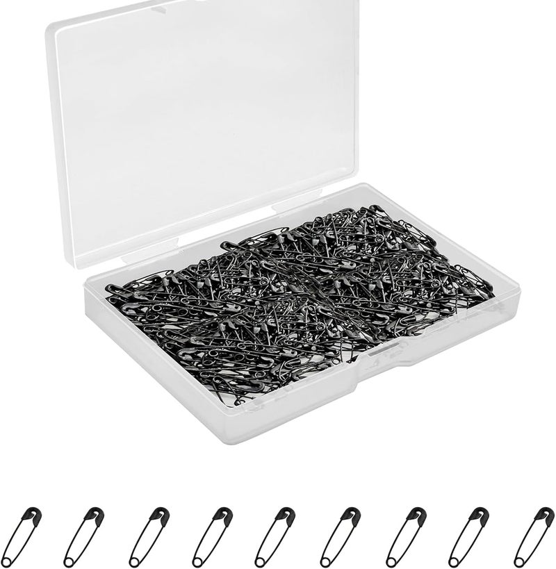 keepsweat 500 Pcs Small Black Safety Pins, 0.75Inch/19mm, Rust Resistant Metal, Classic Style - Image 1
